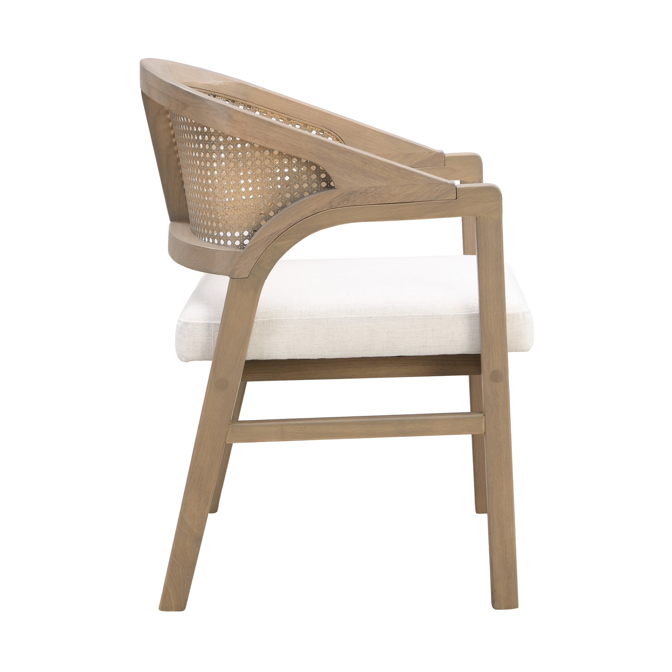 Christopher Knight Home Mid-Century Upholstered Dining Chairs, Solid Wood, Cane Backs, Light Ash, Set of 2