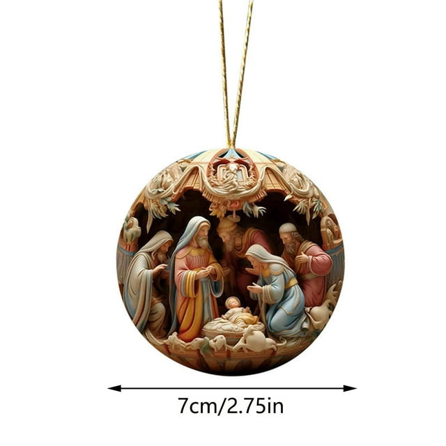 Car Christmas Decorations,Nativity Christmas Ornament Birth Pendant Acrylic Car Accessory and Holiday Vision
