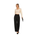 thumbnail image 2 of Pantalones anchos FUNYYZO pantalones de negocios de cintura alta para mujer, 2 of 7