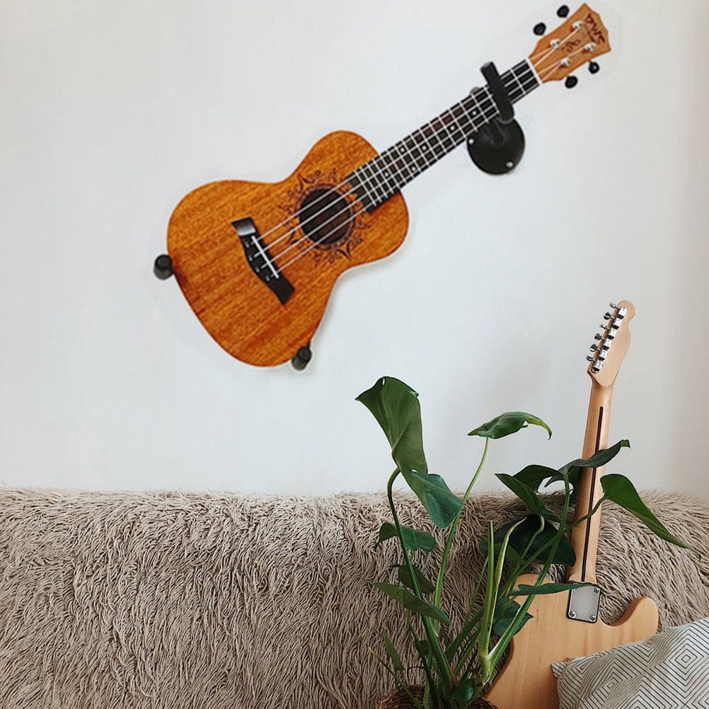 TOYMYTOY 1Set Black Guitar Wall Mount Hanger Durable Iron Horizontal Holder for Bass Ukulele