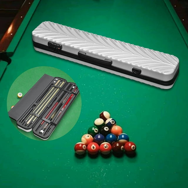 DYNWAVECA Étui de Protection pour Queue de Billard, Contient 3 Boutons et 3 Arbres, Équipement de Billard, Boîte de Rangement Rigide Légère, Étui pour Queue de Billard Argenté
