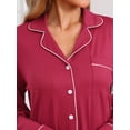 thumbnail image 4 of DARING DIVA Women's Long Sleeve Button Down Notch Collar Sleepwear XL Red, 4 of 6