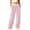 Pink, variant on Tqcoqu Women's Contrast Waist Fuzzy Fleece Wide Leg Pants Drawstring Elastic Waist with Pockets Warm Casual Long Trousers