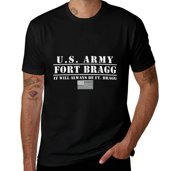US Army Fort Bragg Graphic Mens T Shirts Cotton Short Sleeve T-Shirt Crew Neck Tees Casual Shirt