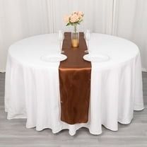 Efavormart Premium SATIN Table Top Runner For Weddings Birthday Party Fit Rectangle and Round Table 12" x 108"  - Cinnamon Brown
