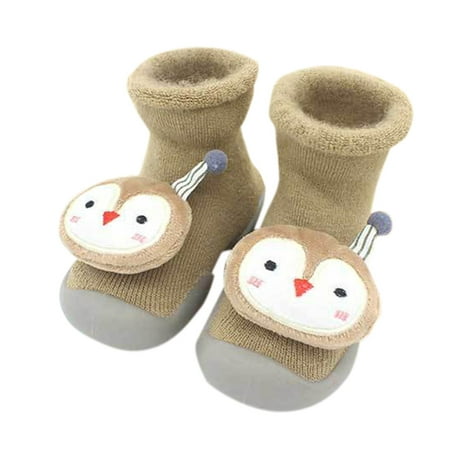 

eczipvz Baby Shoes Warm Winter Baby Socks Cartoon Coral Velvet Warm Socks Non Slip Cute Plush Ear Kids High Socks Shoes Kids Boys (Navy 4 )