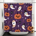 thumbnail image 3 of Tchckioa Shower Curtain for Bathroom,Halloween Pumpkin Ghost Privacy Protection Hooks Bath Curtain,72x84, 3 of 8