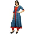 thumbnail image 2 of Bimba Womens Designer Flaired kurta Dress Printed Rayon Kurti Clothing, 2 of 8