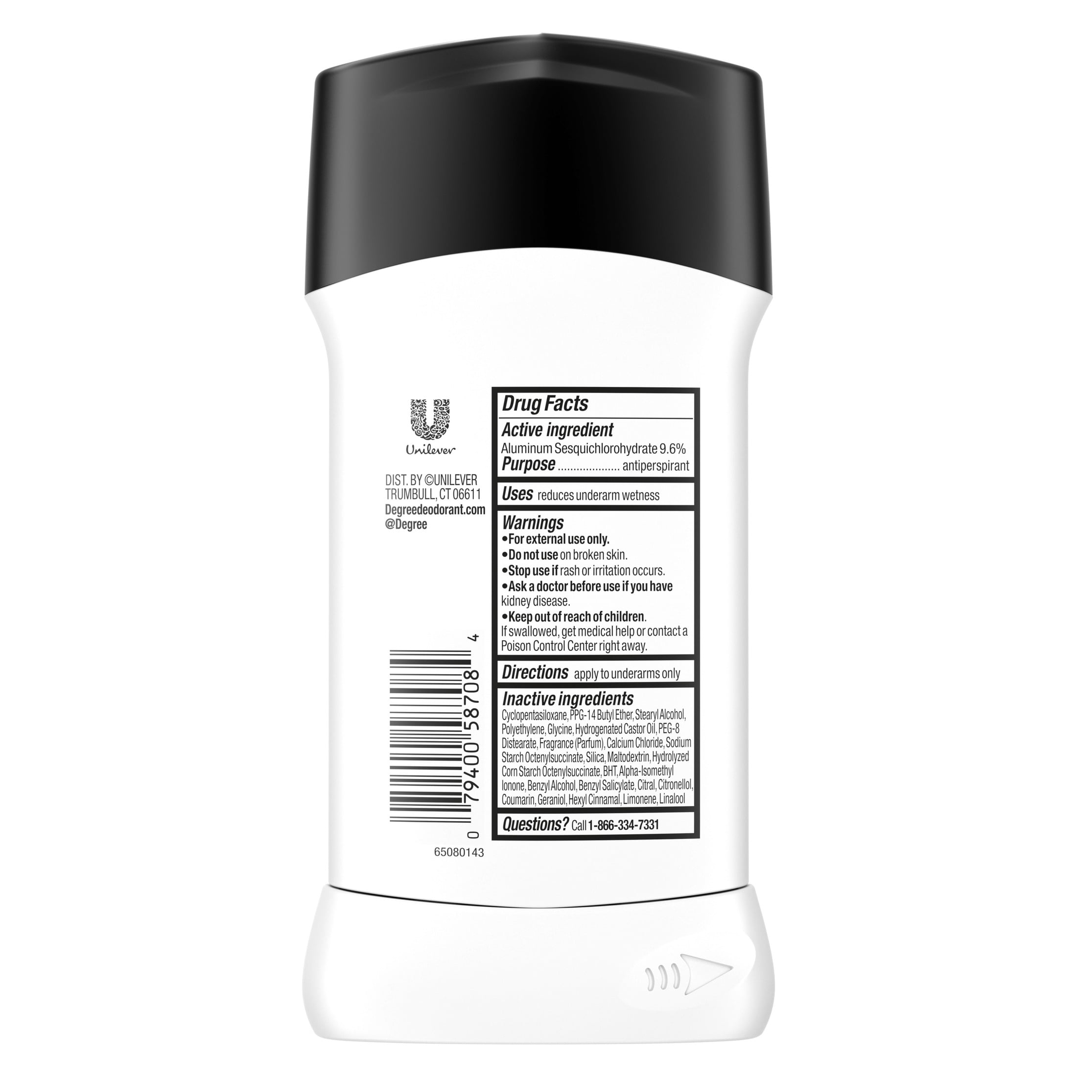 (4 pack) Degree Men UltraClear Antiperspirant Deodorant 72-Hour Sweat and Odor Protection Black+White Antiperspirant For Men With MotionSense Technology, 2.6oz