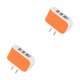 thumbnail image 1 of Injueey 3USB LED emisor de luz AC100-240V dispositivo de carga de pared de teléfono móvil adaptador de oficina de viaje enchufe de EE. UU./UE Naranja Enchufe de EE. UU. 2piezas, 1 of 5