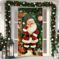 thumbnail image 3 of RuiJiao Christmas 3D Visual Door Cover Decoration, Multicolor Nylon and Spandex Holiday Party Backdrop for Festive Atmosphere, 35.83x79.92in Durable Reusable Santa Claus Gift Delivery Decor, 3 of 8