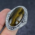 thumbnail image 2 of Natural Tiger Eye Gemstone Handmade 925 Sterling Silver Jewelry Ring Size 7, 2 of 2