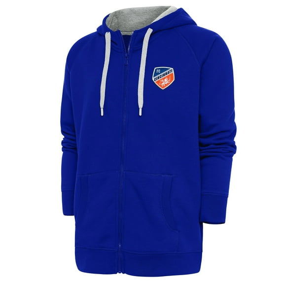 Men's Antigua Royal FC Cincinnati Logo Victory Full-Zip Hoodie