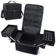 thumbnail image 1 of Estuche de viaje para maquillaje Deciniee, grande, negro, 4 niveles, 1 of 7