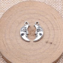 K-KED 100 Pcs Tibetan Silver Moon Charms Pendant 19x9MM DIY Delicate Jewelry Making C15779