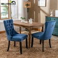 thumbnail image 2 of Velvet Tufted Dining Chair/Kitchen & Dining Room Chairs, High-End Upholstered Dining Chairs with Rubber Wood Legs and Nailhead Trim, Dining Chairs Set of 2 (Blue), 2 of 12