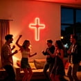 thumbnail image 5 of Cross Shaped LED Neon Wall Sign Light Soft Glow Ambient Neon Lamp USB Powered Decorative Night Light For Living Room Bedroom Bar Wedding Holiday Home Wall Decor8.3×11.0 Inch, 5 of 6