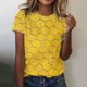 thumbnail image 4 of Blusas de Manga Corta para las Mujeres Cuello Redondo de Impresión de Verano, Top de Poliéster de Moda Casual para Toda la Temporada, 4 of 4