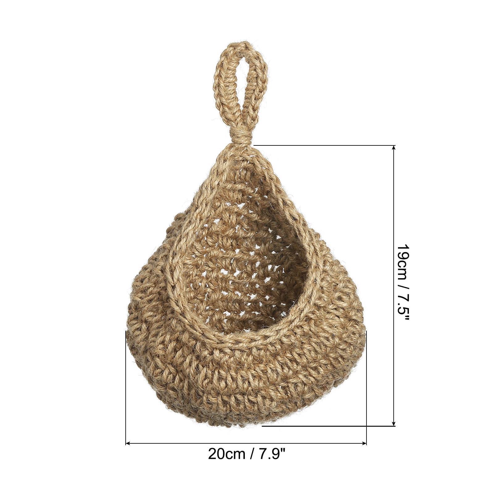 Unique Bargains Teardrop Home Decor Storage Wall Hanging Basket for Vegetable Brown Medium
