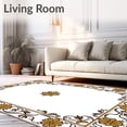 thumbnail image 2 of ODIKA 8'x10' Machine Washable Non-Slip Area Rug, Floral Medallion Arrangement with Interlocking Scrollwork High Traffic Rug with Pad, Gold, 592838, 2 of 8