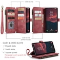 thumbnail image 2 of Allytech Wallet Case for Samsung Galaxy A54 5G, Card Slots + Cash Slot + Zipper Pocket Large Capacity PU Leather Case with Hand Strap, [All-Round Shockproof] Wireless Charging Kickstand Case, Red, 2 of 10