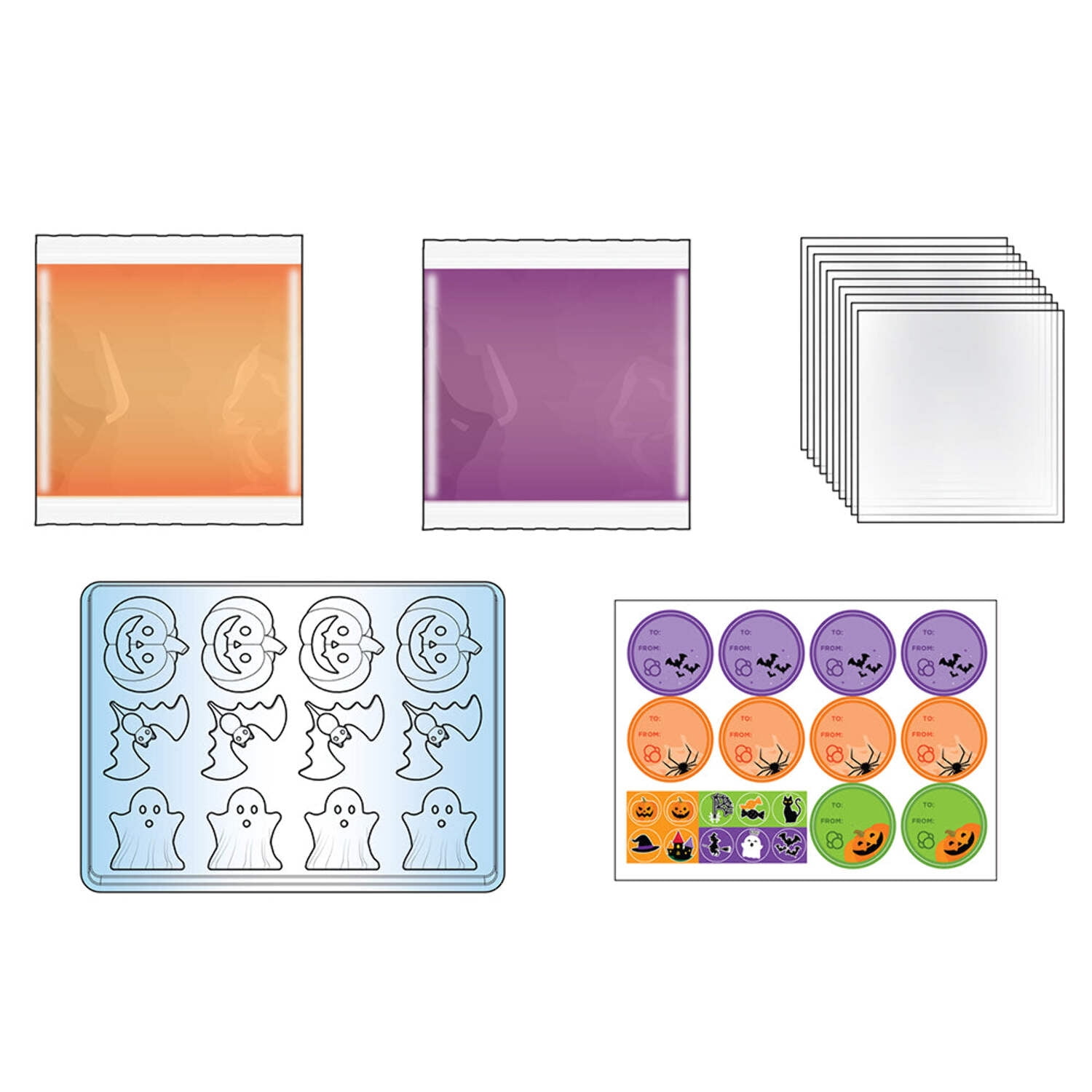 Gummy Candy Kit - Pumpkins, Bats &amp; Ghosts, (Hardcover)