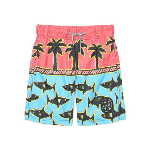 Maui and Sons Boys Surf Daze Pool Swim Trunks, Sizes XS-XL