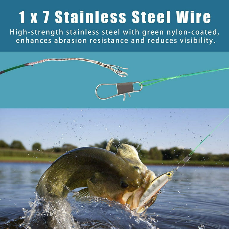 Fishing Wire Leader Fishing Line With Swivel And Snap - Temu