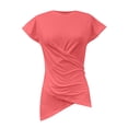 thumbnail image 3 of Short Sleeve Tops for Women Cross Tie Strap Backless Slim Versatile Short Casual Top Cute Summer Tops, 3 of 4