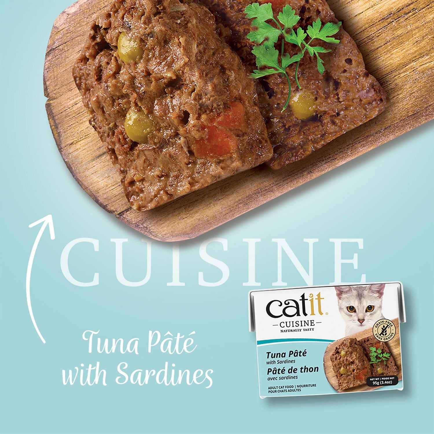 Catit Cuisine Tuna Pâté with Sardines Wet Cat Food, 95 g