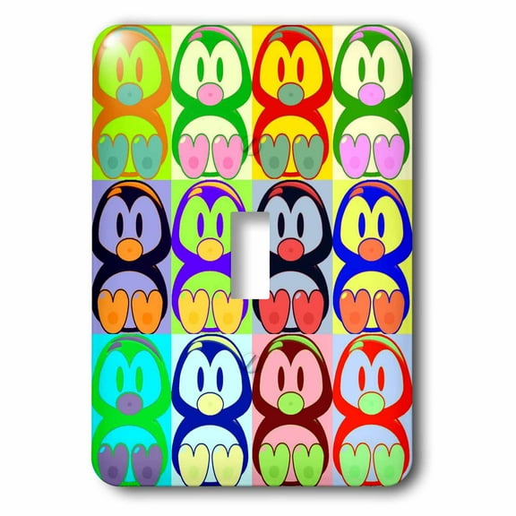 3dRose, Cartoon Penguin Pop Art, single toggle switch