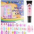 thumbnail image 1 of Press on Nails EBANKU Kids, funda completa, corta, falsa, 78 unidades, 1 of 7