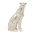 thumbnail image 6 of Sitting Leopard Sculpture Statue for Home Decor - Ceramic Animal Accent for Office, Room, and Shelf Decor Display - Ornaments Coffee Table, Bathroom, and Living Room Decor - 11", White and Gold, 6 of 12