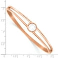 thumbnail image 2 of Primal Steel Stainless Steel Polished Rose IP-plated with White Crystal Hinged Bangle, 2 of 6