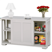 Buffet Tables Stackable Sideboard Buffet Storage Cabinet With Sliding Door Kitchen Dining Room Furniture Antique White