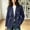 Navy, variant on Drovellove Plus Size Women's Double Breasted Blazer with Notch Lapel | Loose Fit Long Sleeve Commuter Suit Jacket with Welt Pockets, Drop Shoulder