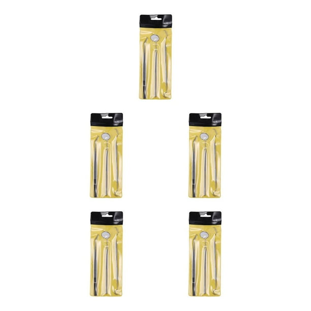 Seitruly Juego de espejos bucales Kit de removedor de placa de acero inoxidable Herramientas de limpieza de portátiles, 3 piezas Type2 NO2