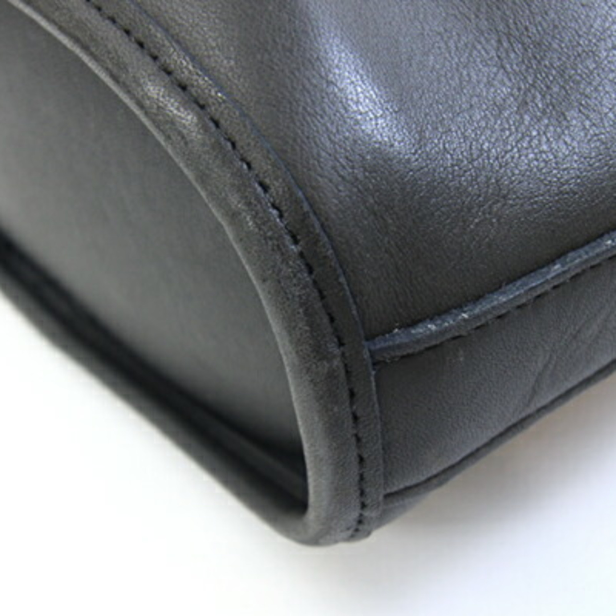 Pre-Owned Coach Shoulder Bag 9948 Black Leather Old Women