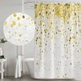 thumbnail image 4 of Abstract Watercolor Shower Curtain Set with Hooks, Polka Dot Waterproof Fabric Bathroom Curtains Decor Home Accessories,Stall 36 X 72 Inch, 4 of 9