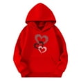 thumbnail image 4 of JTSRKL Kids Girls Boys Heart Hoodies Lightweight Casual Fall Long Sleeve Funny Printed Hooded Sweatshirts Loose Fit Comfy Pullover Tops with Pockets Red 13-14 Years, 4 of 4