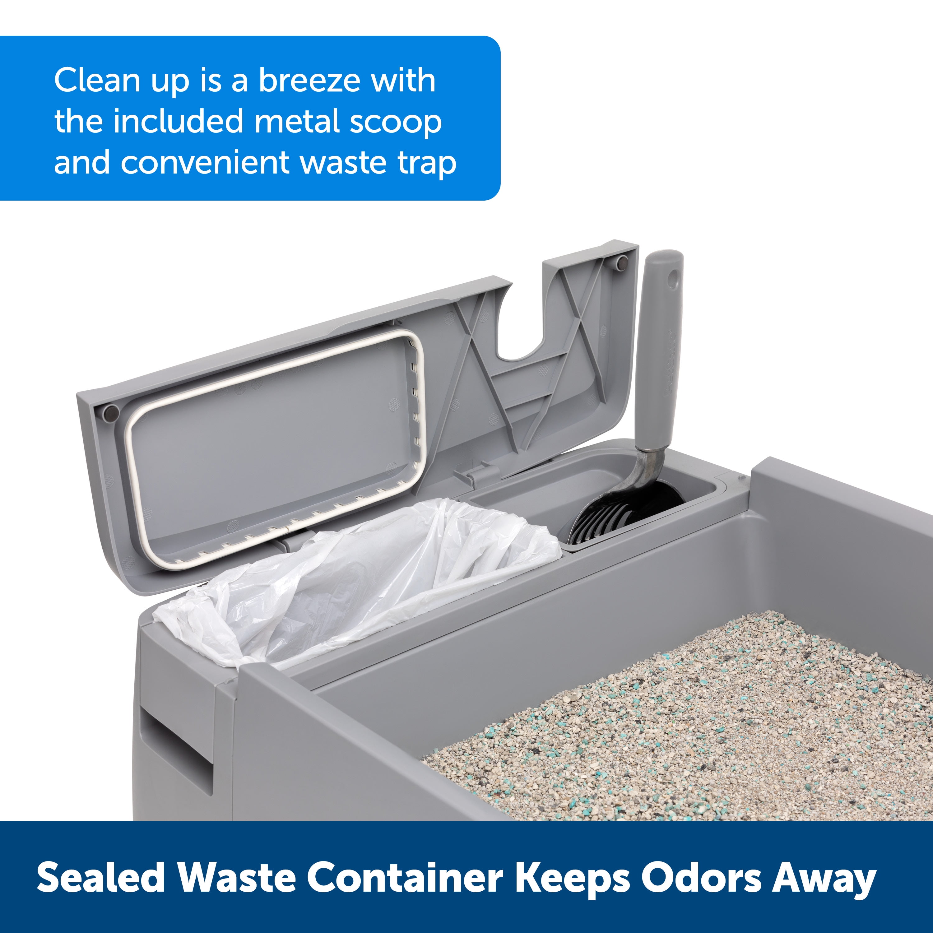 PetSafe Multi-Cat Litter Box, Ergonomically-Designed, Use with Crystal or Clumping Litter