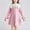 Pink, variant on SERTG Girls Floral Lace Dress Round Neck Bow Collar Long Sleeved Dress Children Casual Spring Summer Everyday Skirt for Kids(Light Blue,7-8 Years)