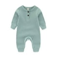 thumbnail image 3 of Falianni Fashion Solid Unisex Baby Boy Girl Rompers 2 Pack Long Sleeve Jumpsuits Infants Clothes Outfits, 3 of 10