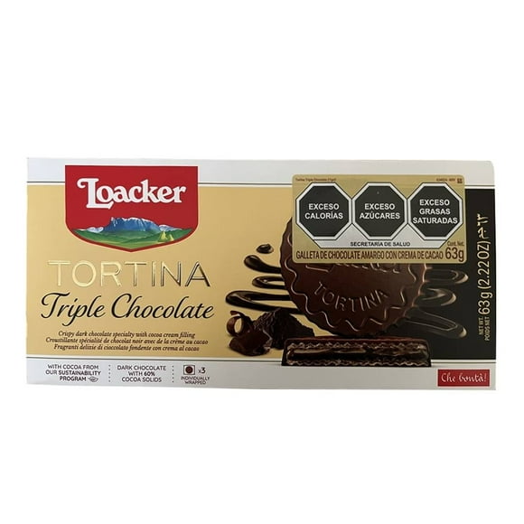 Galletas Loacker chocolare amargo rellenas de crema de cacao 63 g