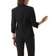 thumbnail image 3 of INSPIRAR CHIC Blazers para chaquetas de traje de mujer de frente abierto, casuales de oficina, chaqueta blazer de manga 3/4 XS negra, 3 of 6