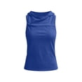 thumbnail image 6 of GERsome Women's Hooded Tank Tops Crew Neck Open Back Lace UP Workout Sleeveless Shirts for Summer Gym Athletic Blue Size L, 6 of 9