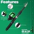 thumbnail image 2 of Kids Fishing Pole Rod Reel Combo with Tackle Box and Chair for Beginners, 2 of 6