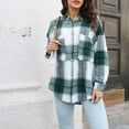 thumbnail image 6 of Black and Friday Clothing Sales Idoravan Plaid Shirts for Women Winter Jacket Clearance Women Fashion Lattice Lapel Button Casual Long Sleeve Loose Overcoat Coat Orange XL, 6 of 7