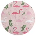 thumbnail image 3 of Flamingo Pattern Round Small Area Rug, Print Non Slip Washable Floor Mat, Soft Throw Rug for Living Room, Powder Room Entryway, Bathroom, Bedside, 3 of 6