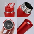 thumbnail image 2 of Insulated Water Bottle 20 OZ Stainless Steel Water Bottle with Straw Metal Water Bottle Double Wall Leakproof Keeps Drinks Hot and Cold (Red), 2 of 7